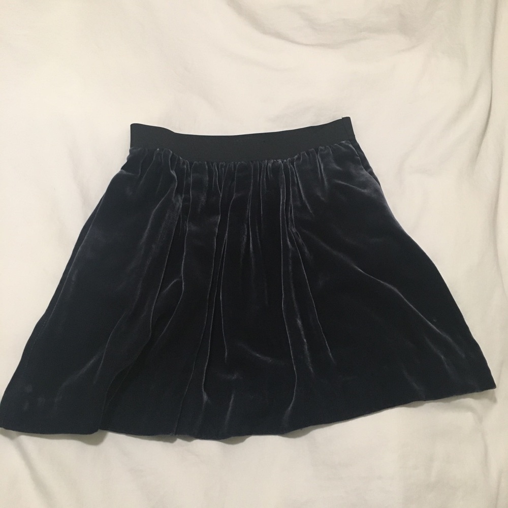 Navy velvet skirt